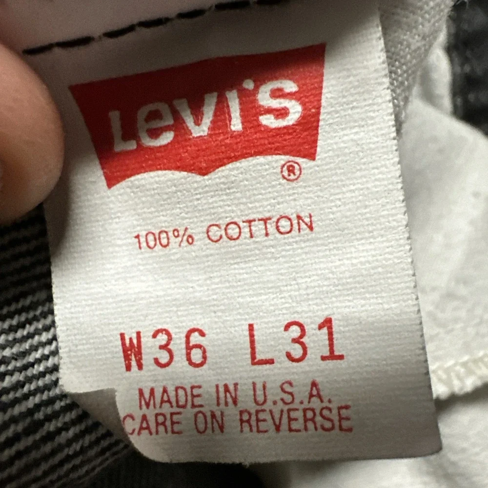 Vintage Levis‎ 540 Jeans Mens 36x31 Black Denim Gold Tab Made in USA (34x29)